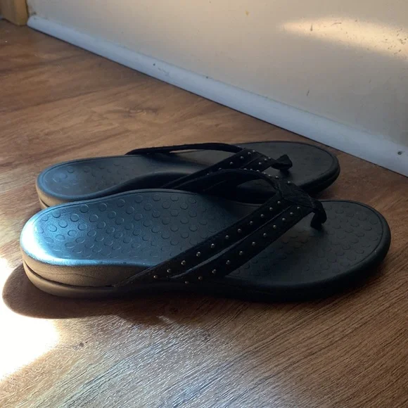 Vionic Tasha Flip Flops Sandals Black - Picture 4 of 6